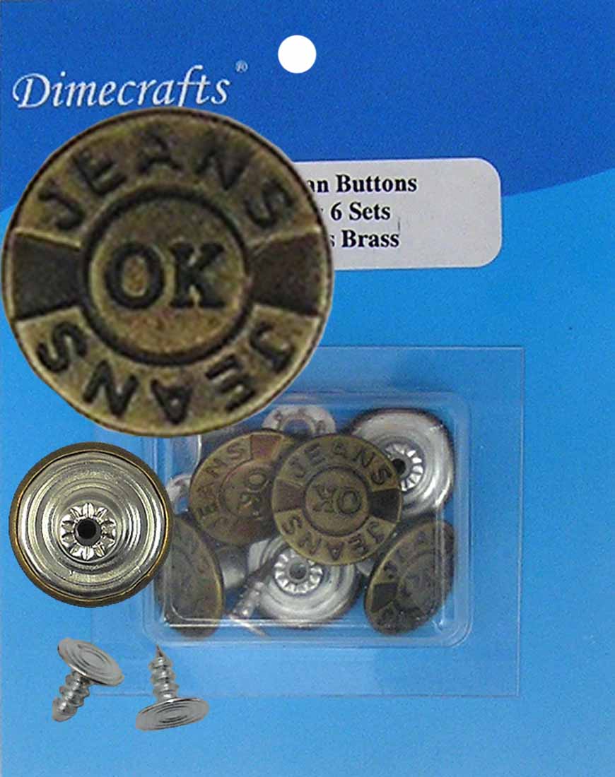 Jean Button - OK Jeans Brass