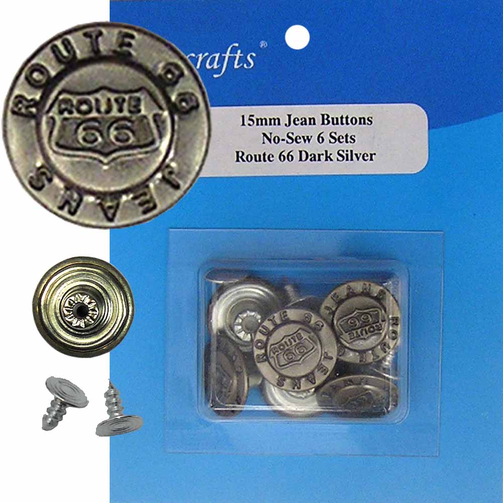 Jean Button - Route 66 Pewter