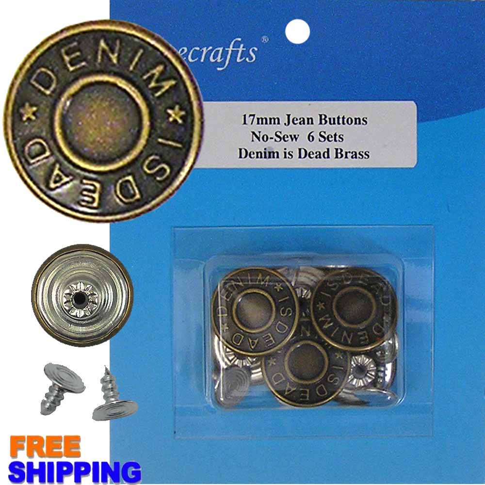 Jean Button - Denim is Dead Brass
