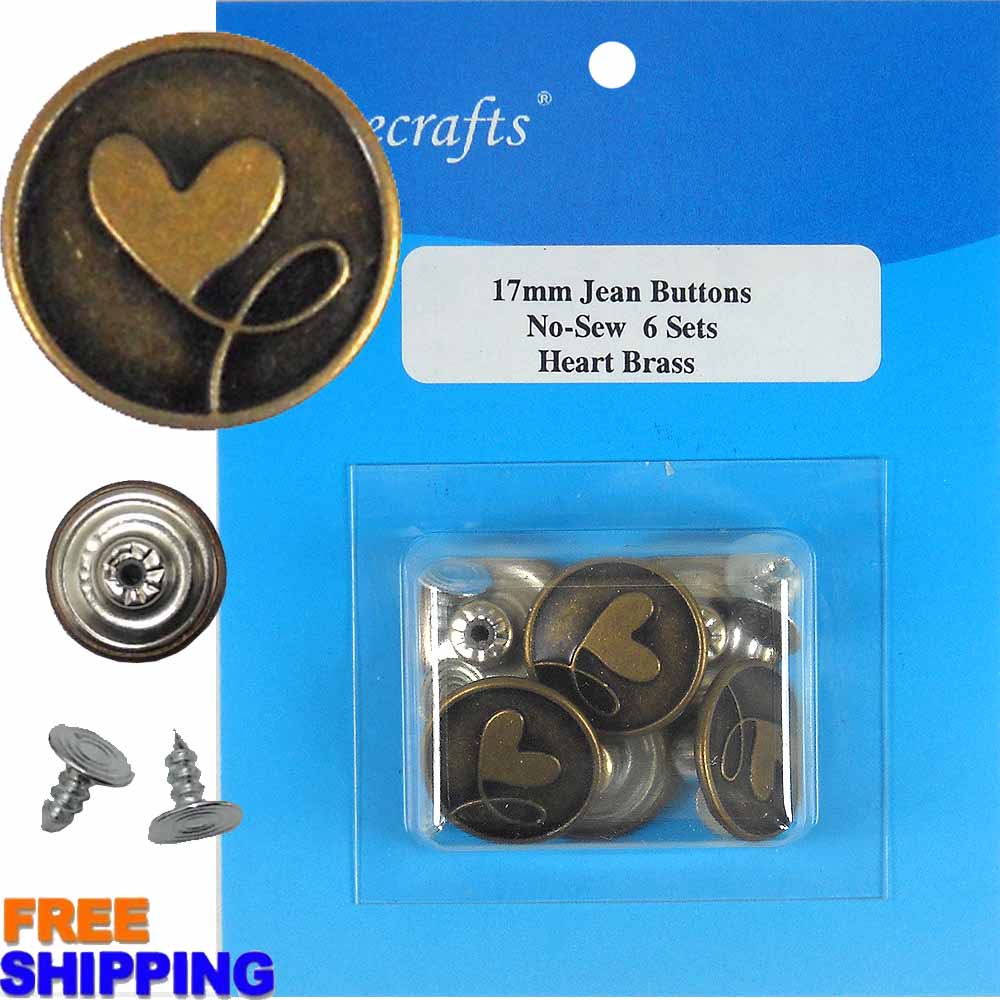 Jean Button - Heart Brass