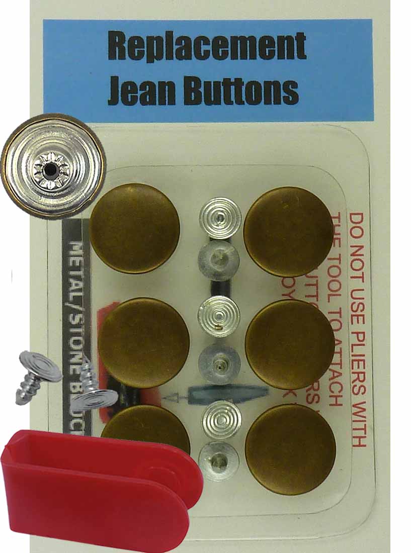 Jean Button - Plain Brass