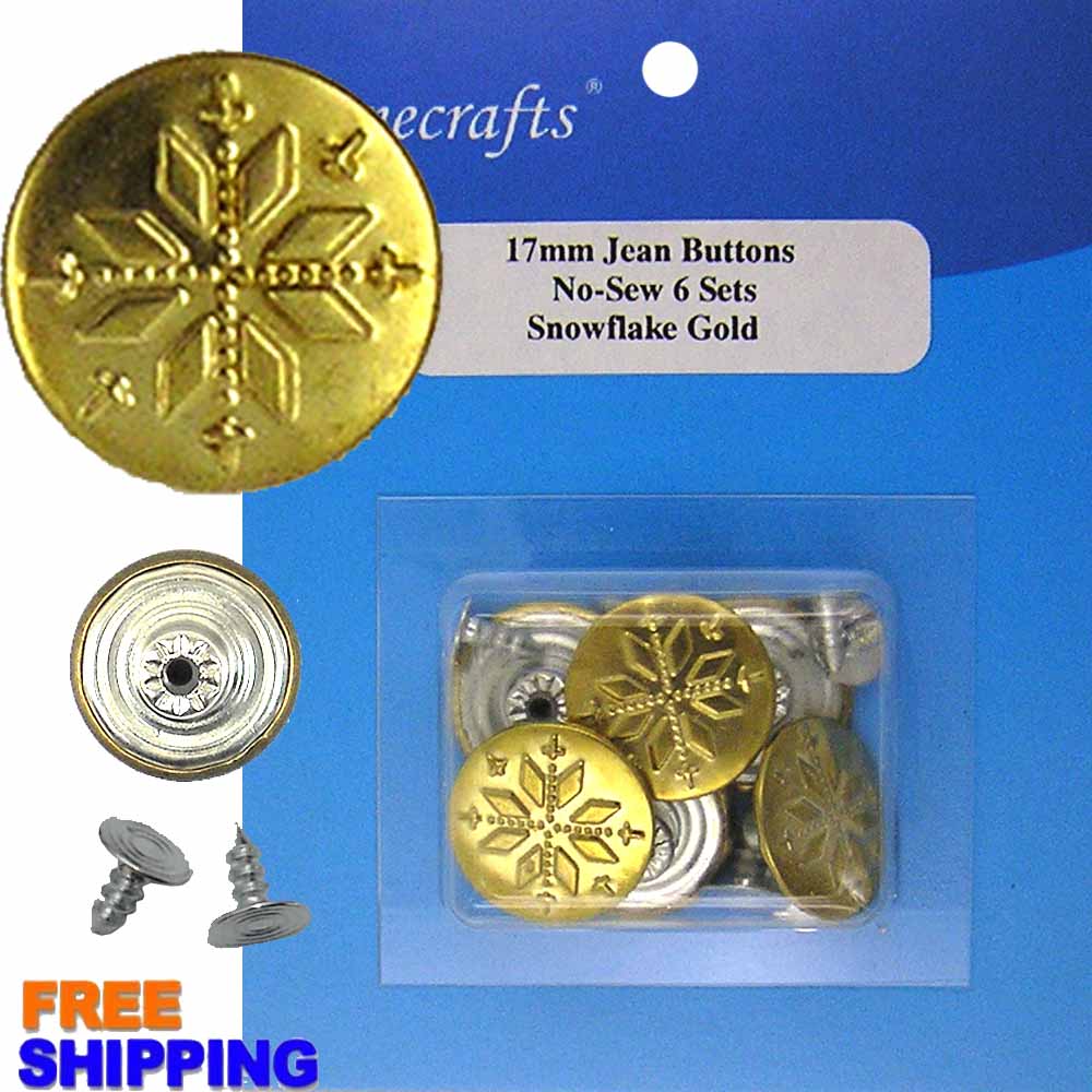 Jean Button - Snowflake Gold 